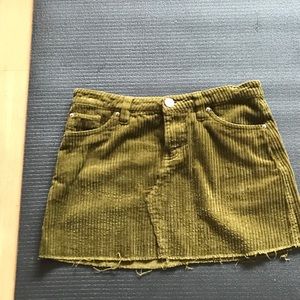 olive green super cute courderoy mini skirt